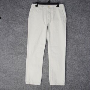 Buck Mason Maverick Slim Officer Pant Mens Size 30 White Slub Twill Chino